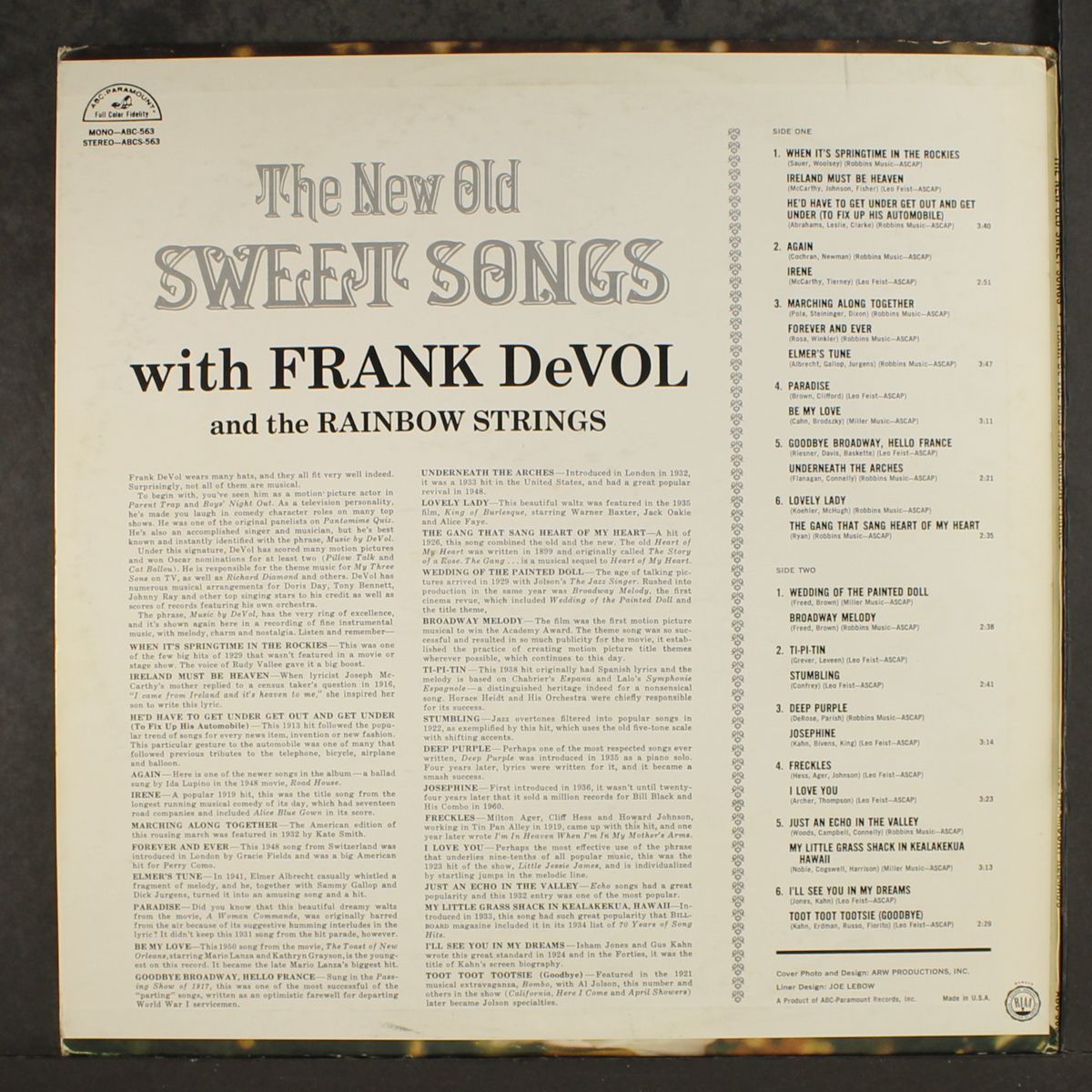 the new old sweet songs by FRANK DEVOL