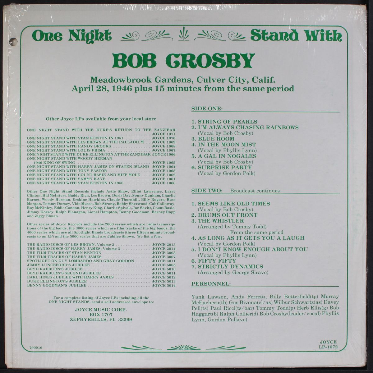 one night stand by BOB CROSBY