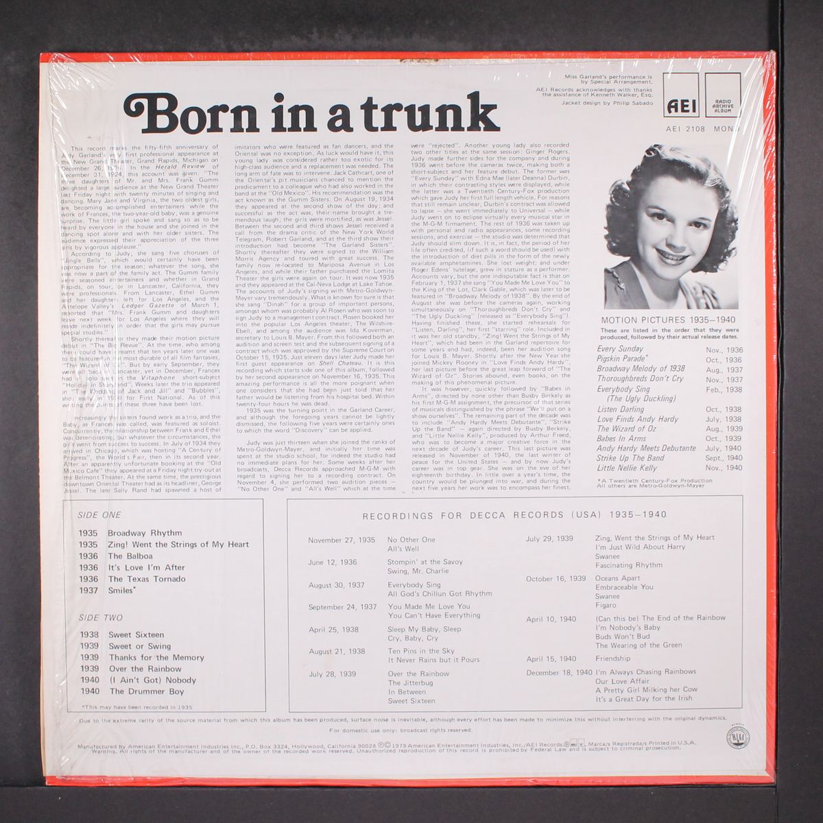 born in a trunk by JUDY GARLAND