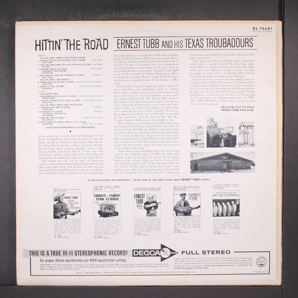 hittin' the road by ERNEST TUBB