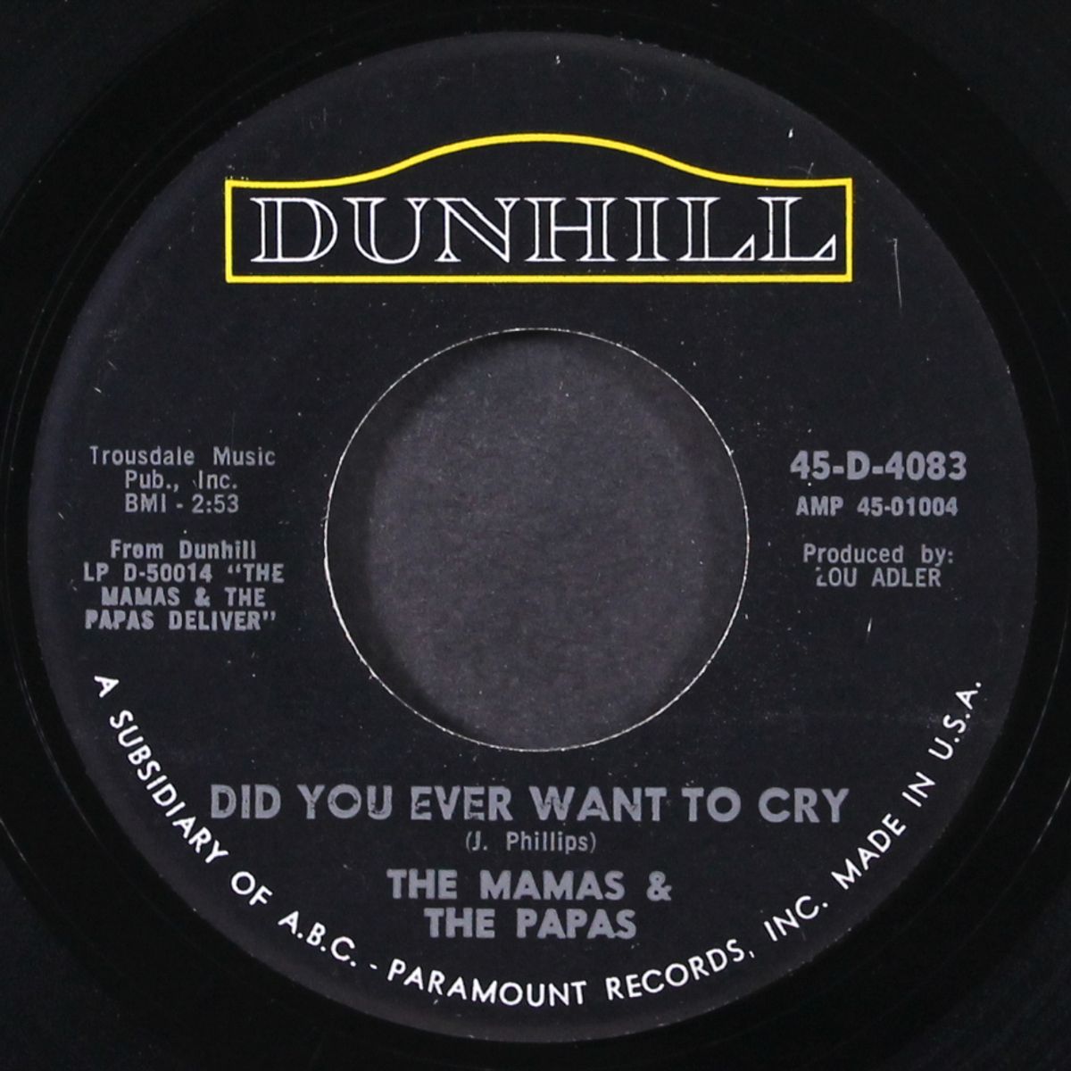 creeque alley / did you ever want to cry by MAMAS & PAPAS
