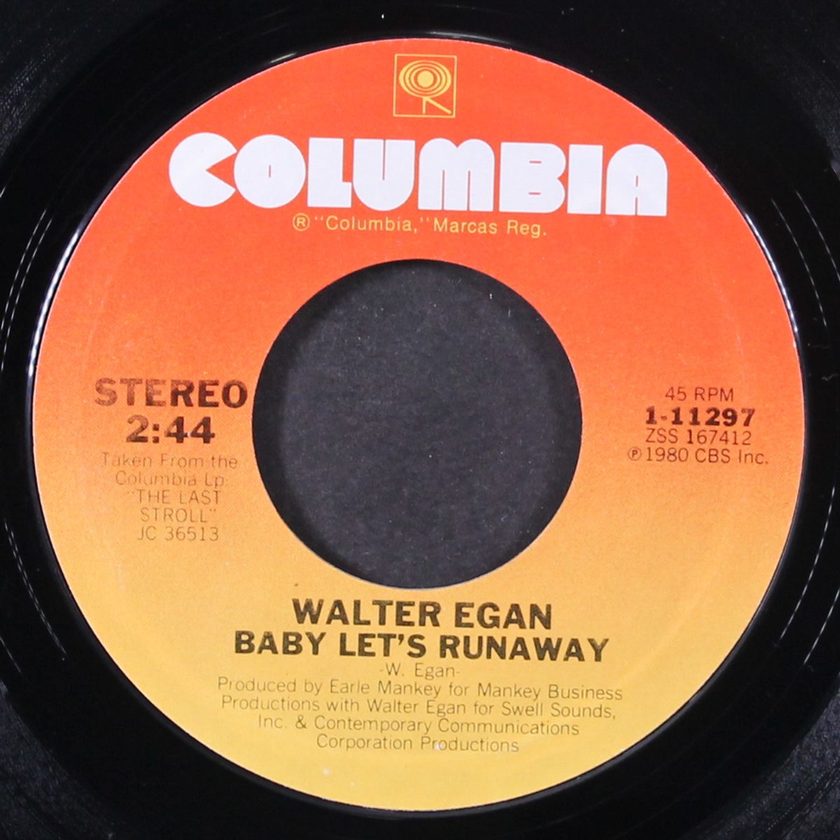 baby let's runaway / johnny "z" by WALTER EGAN