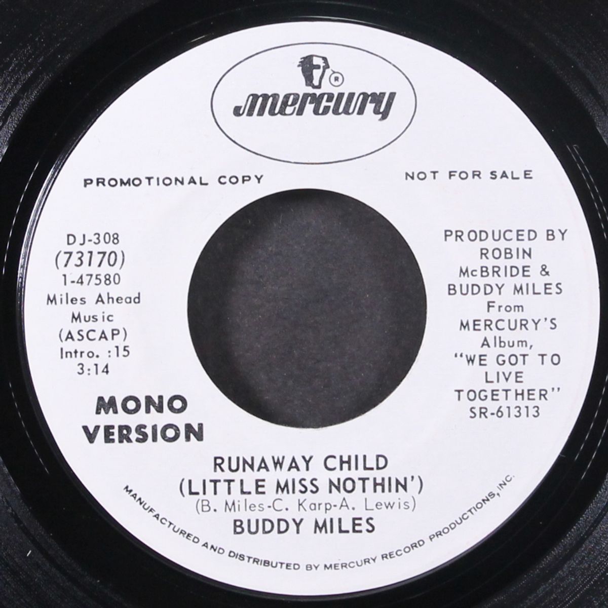 runaway child (little miss nothin') / mono by BUDDY MILES