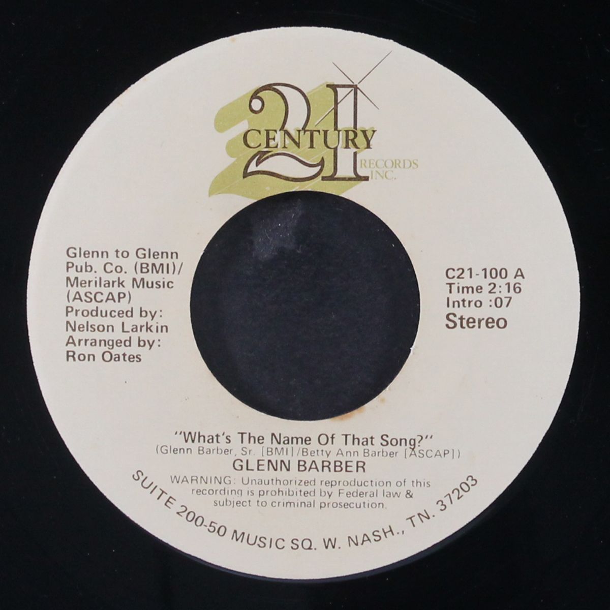 what's the name of that song? / i can't find a way by GLENN BARBER