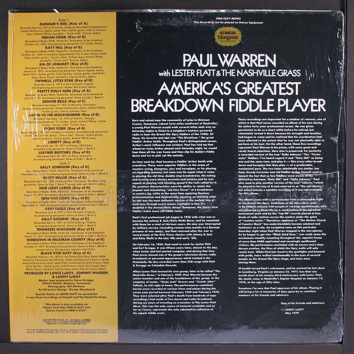 america's greatest breakdown fiddle player by PAUL WARREN