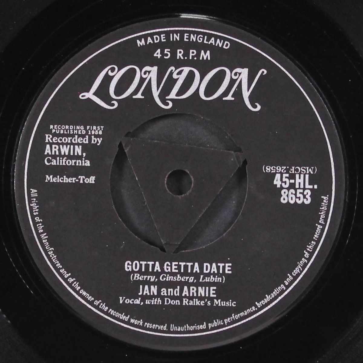 jennie lee / gotta getta date by JAN & ARNIE