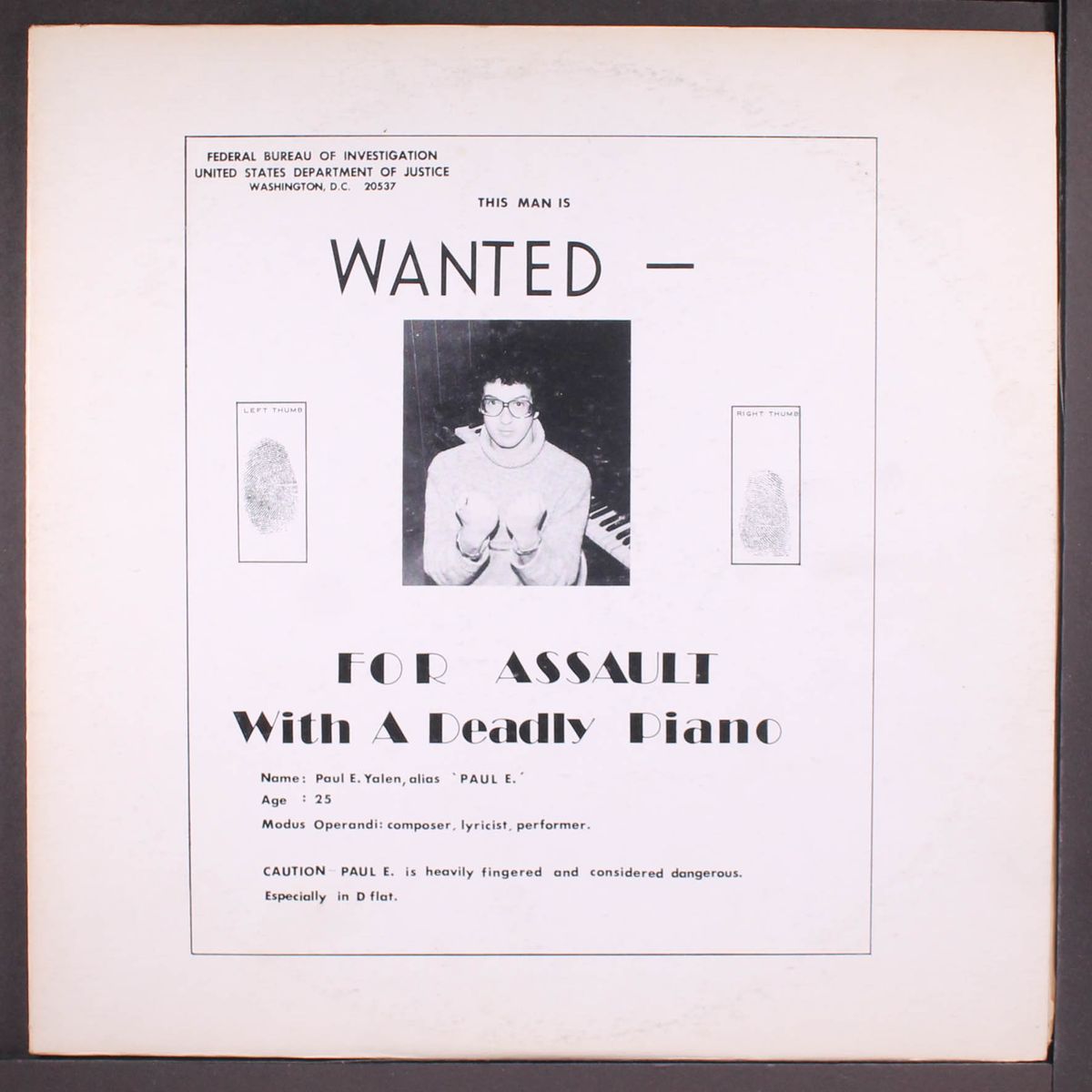 wanted for assault with a deadly piano by PAUL E. YALEN