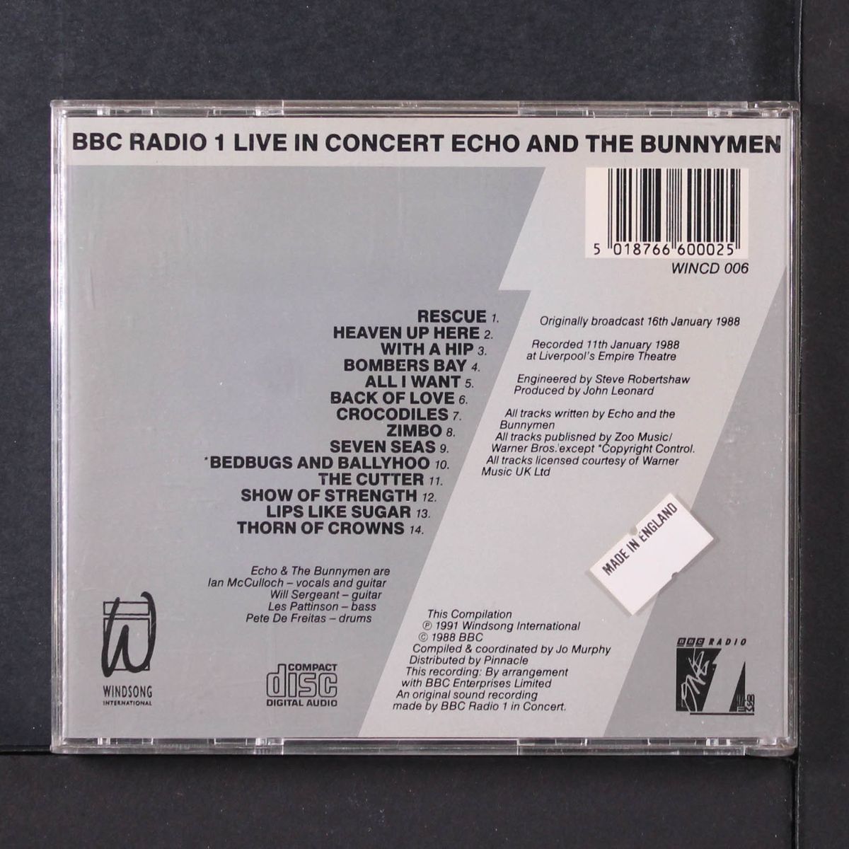 bbc radio 1 live in concert by ECHO & THE BUNNYMEN
