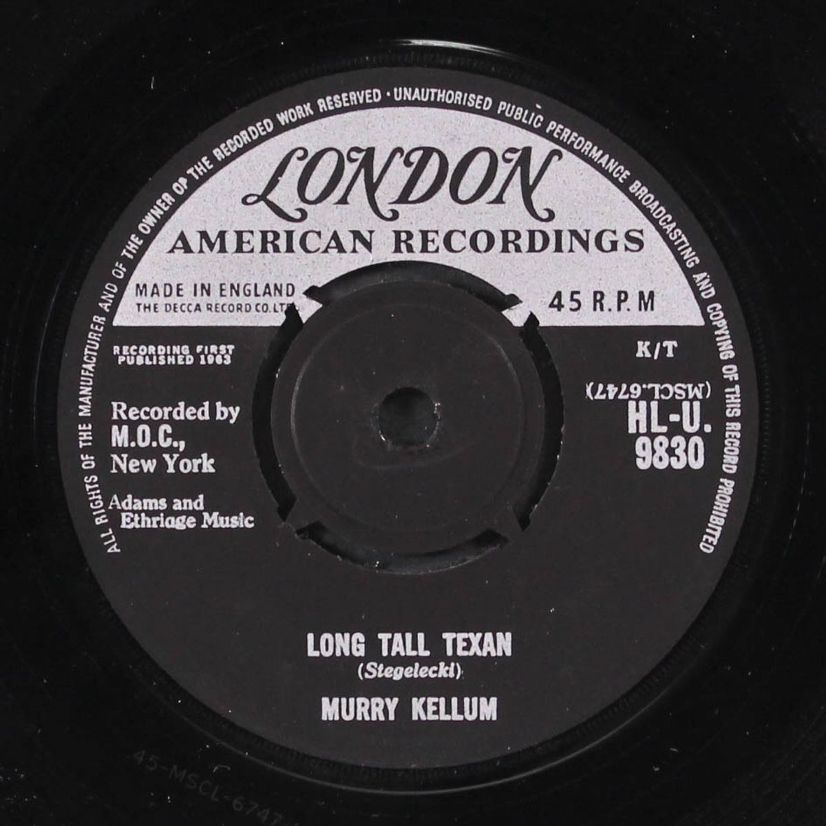 long tall texan / i gotta leave this town by MURRAY KELLUM / GLENN SUTTON