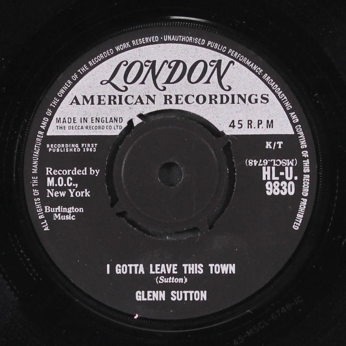 long tall texan / i gotta leave this town by MURRAY KELLUM / GLENN SUTTON