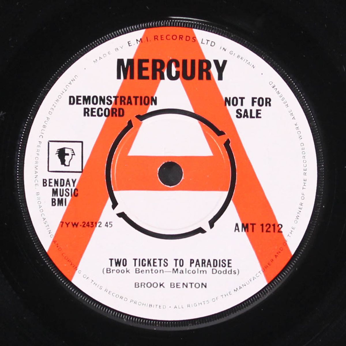 two tickets to paradise / don't hate me by BROOK BENTON
