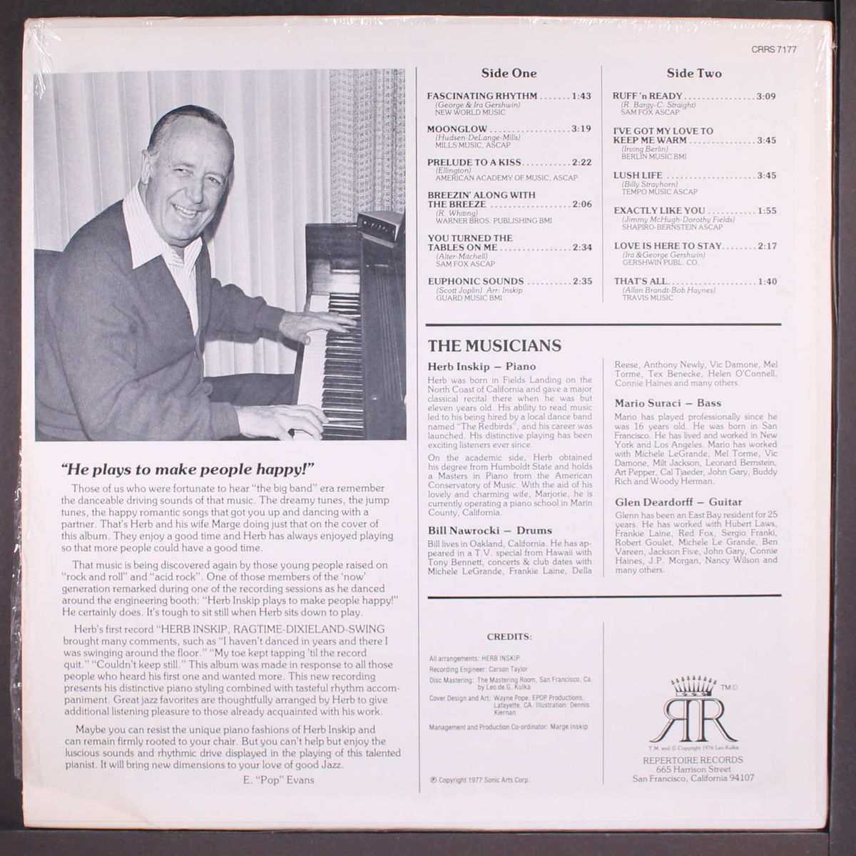 piano interpretations of some great jazz by HERB INSKIP