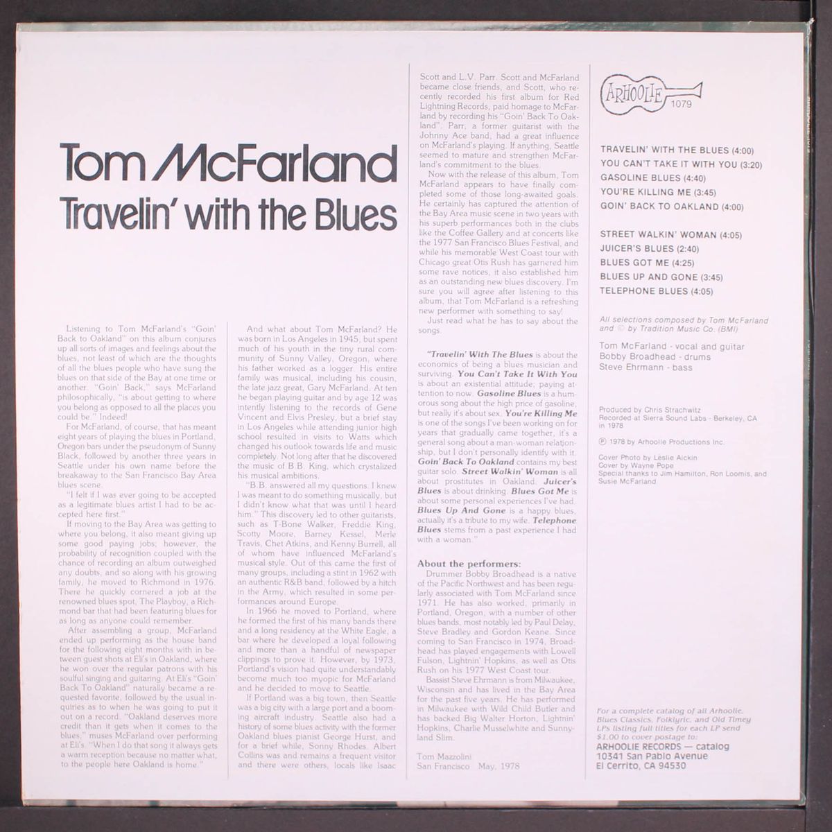 travelin' with the blues by TOM MCFARLAND