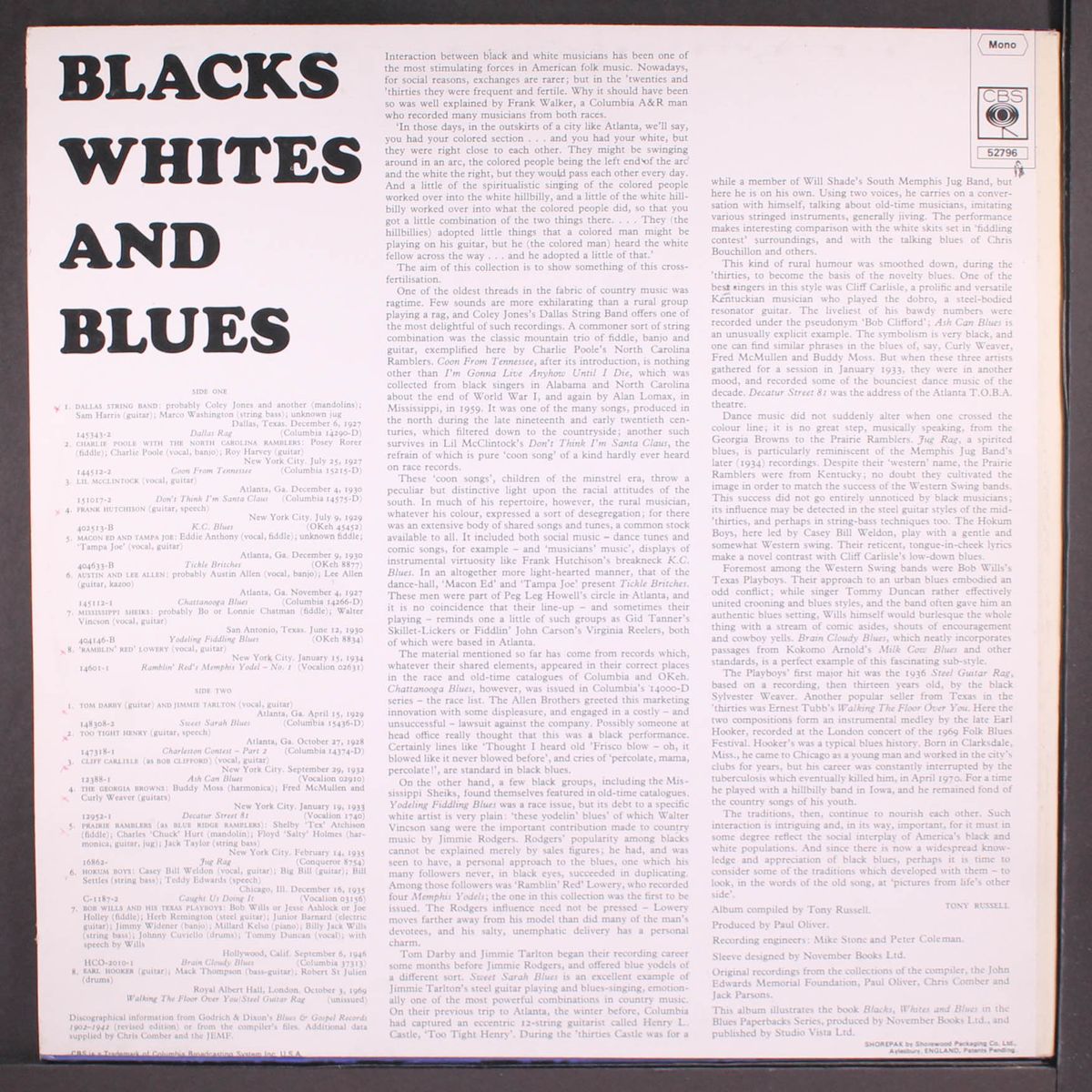 blacks whites and blues by VARIOUS