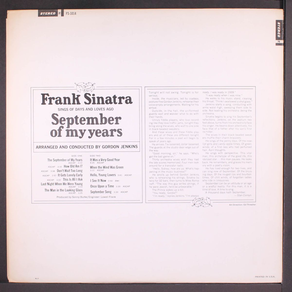 september of my years by FRANK SINATRA