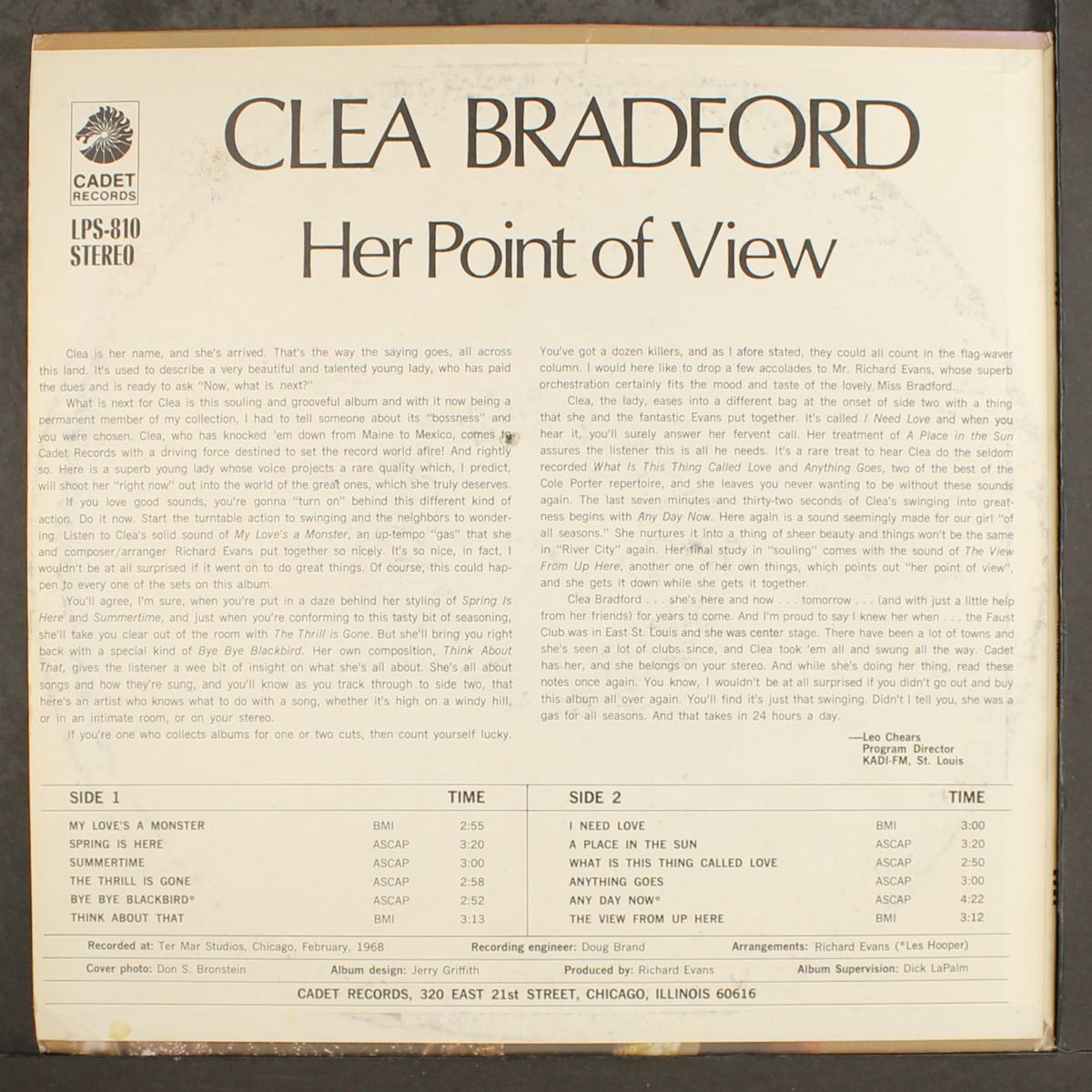 her point of view by CLEA BRADFORD