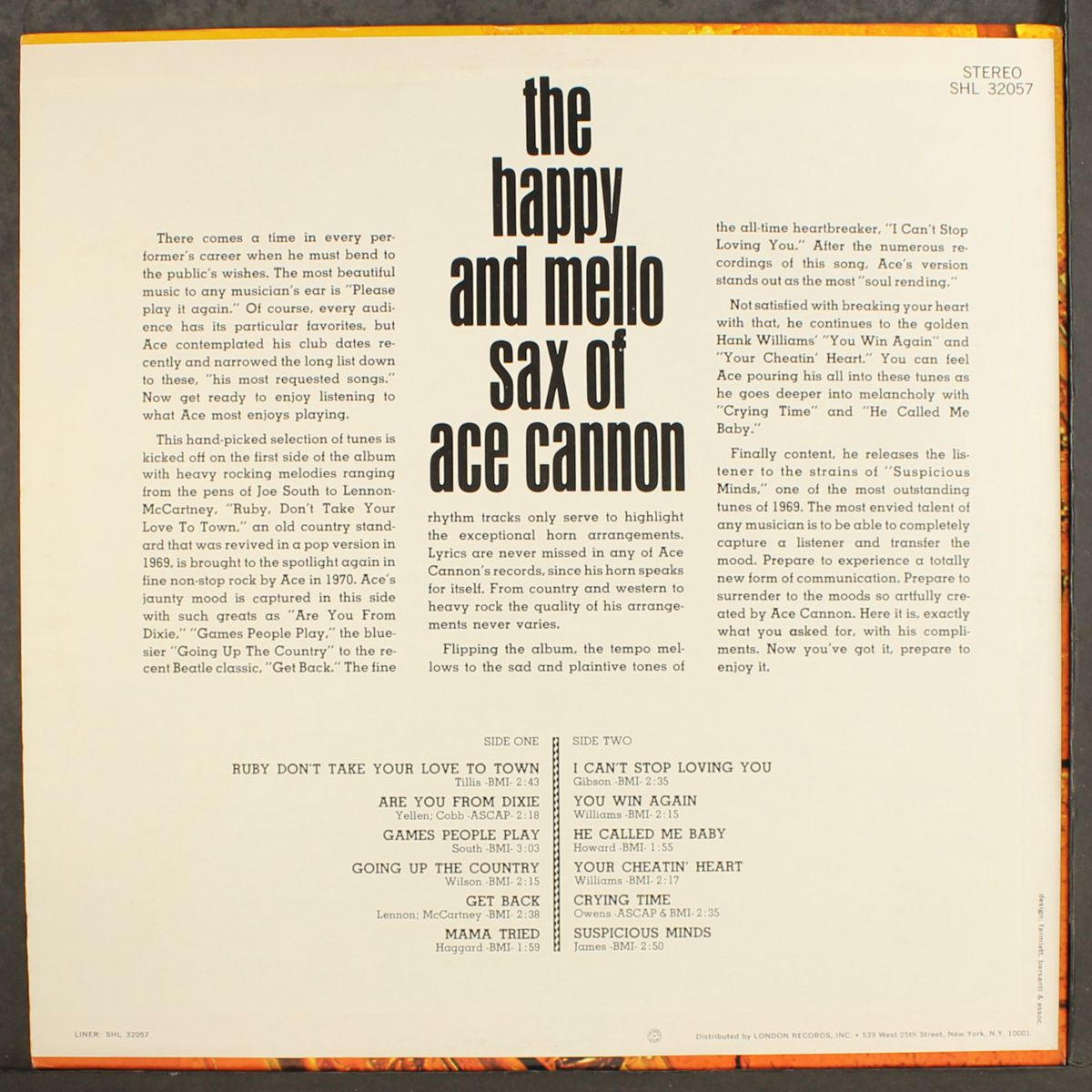 the happy and mellow sax of by ACE CANNON
