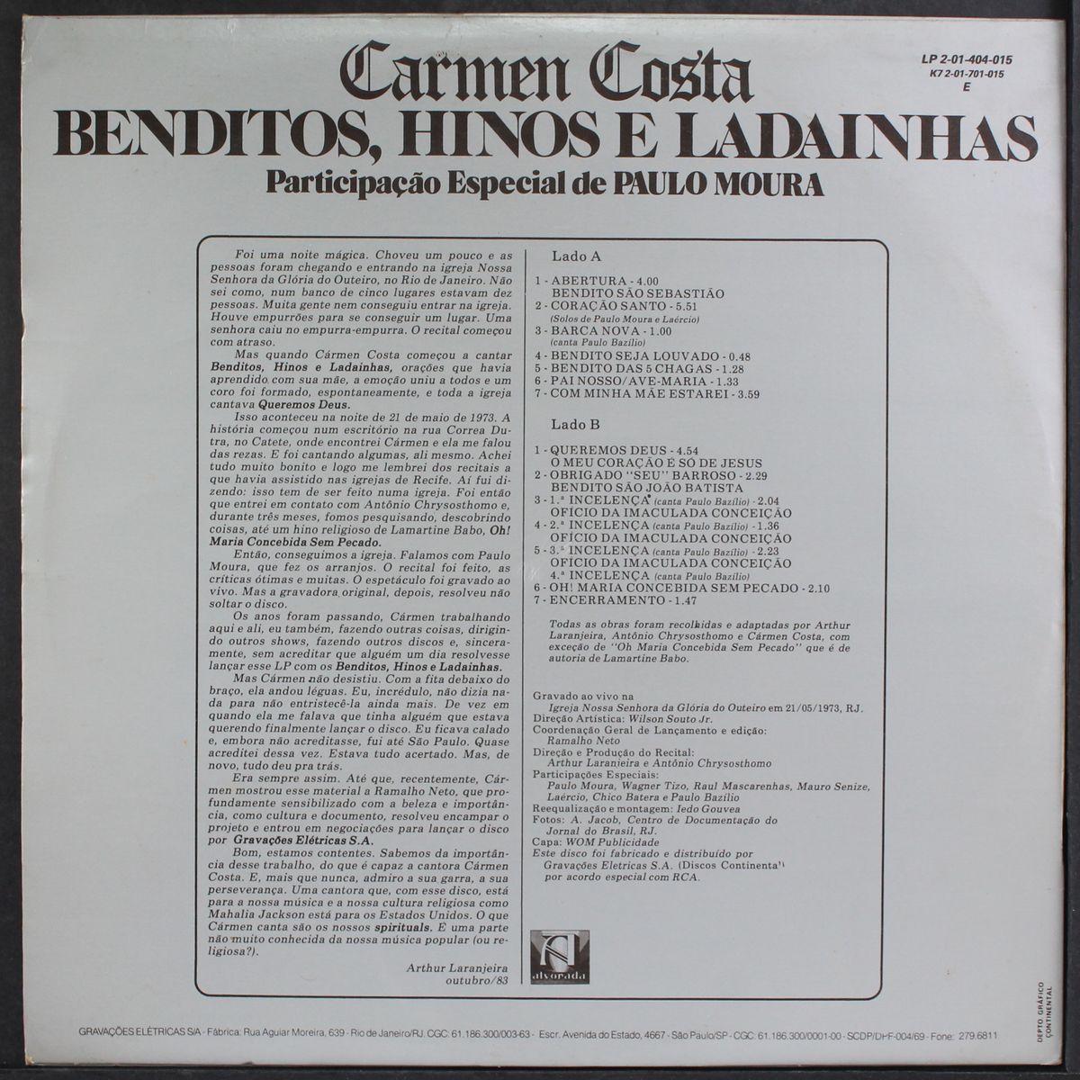 benditos, hinos e ladainhas by CARMEN COSTA