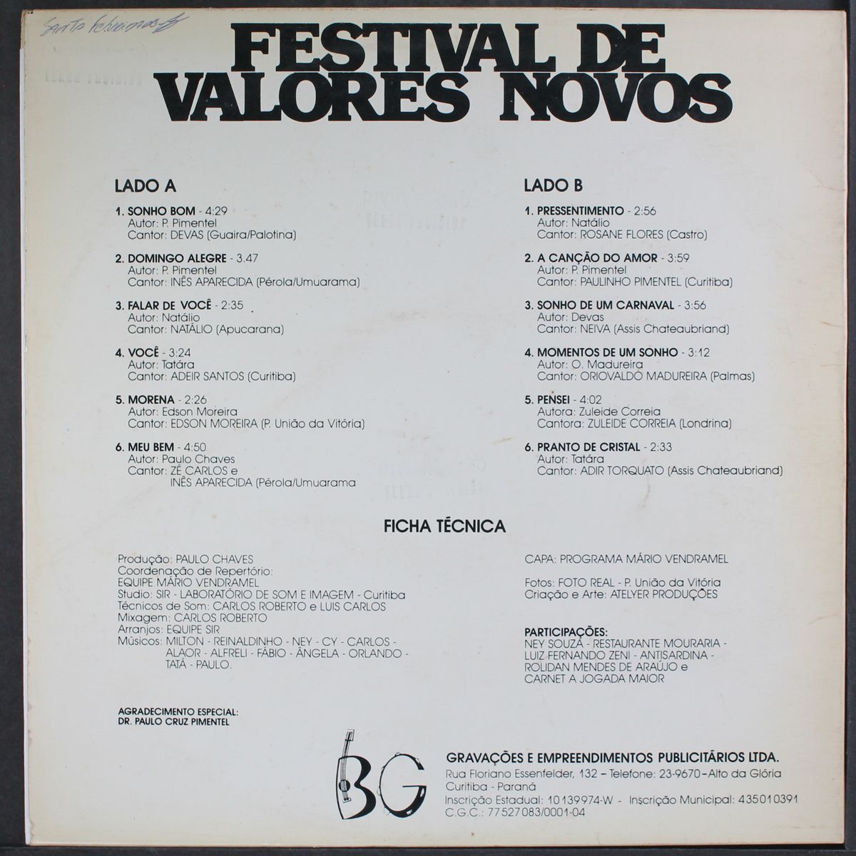 festival de valores novos vol. 1 by VARIOUS