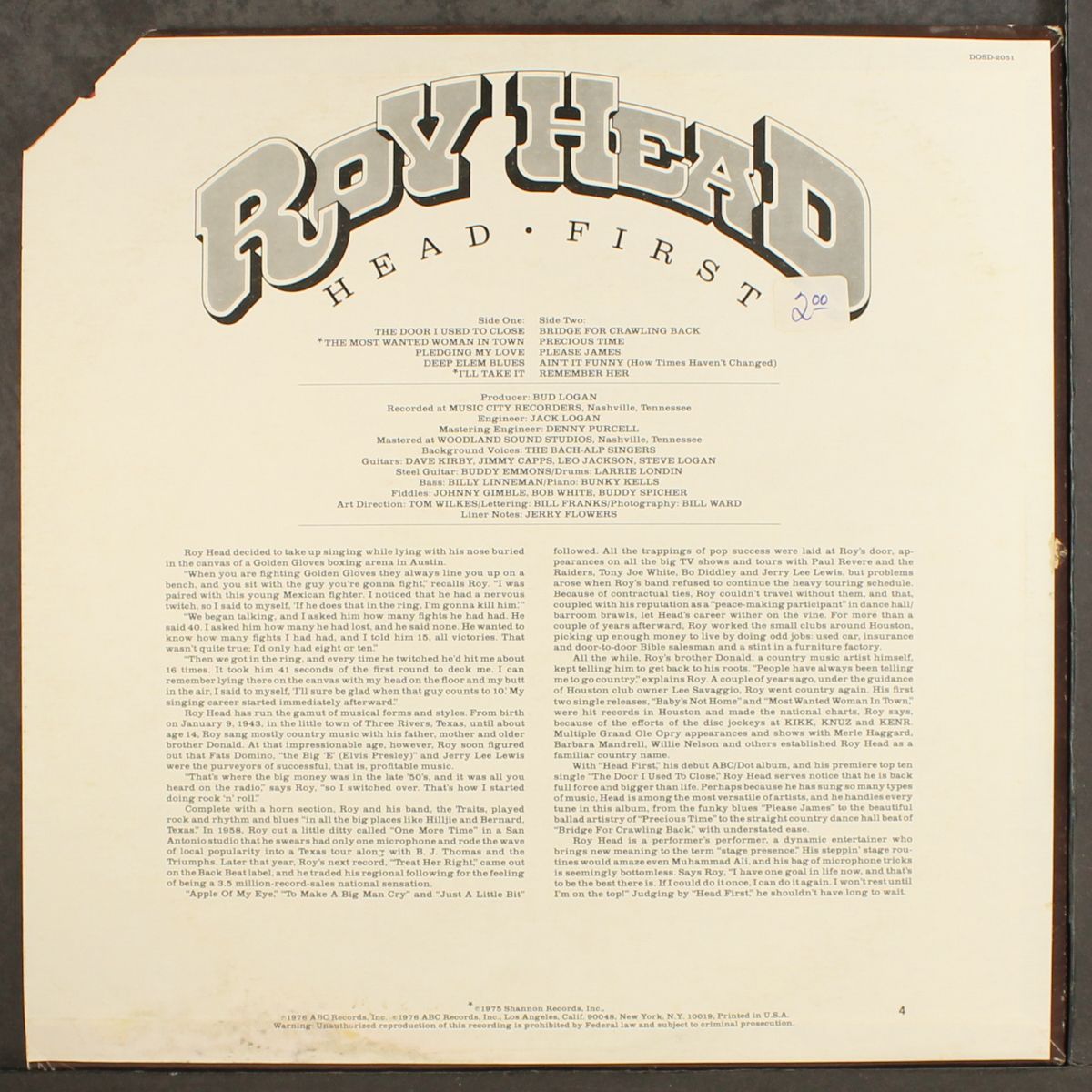 head first by ROY HEAD