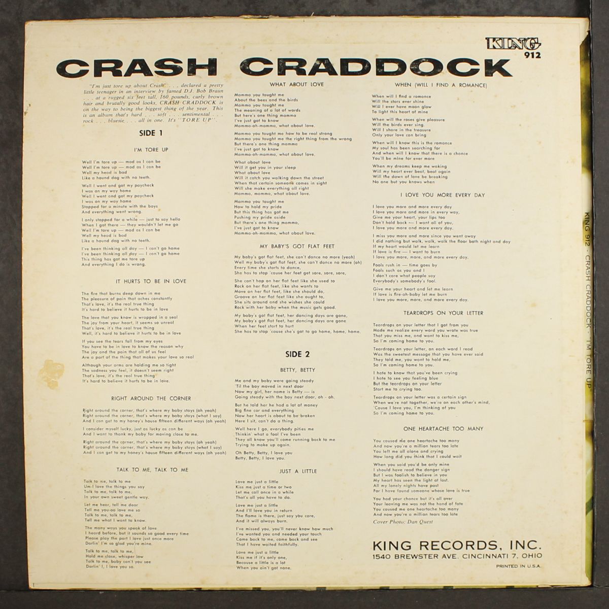 i'm tore up by CRASH CRADDOCK