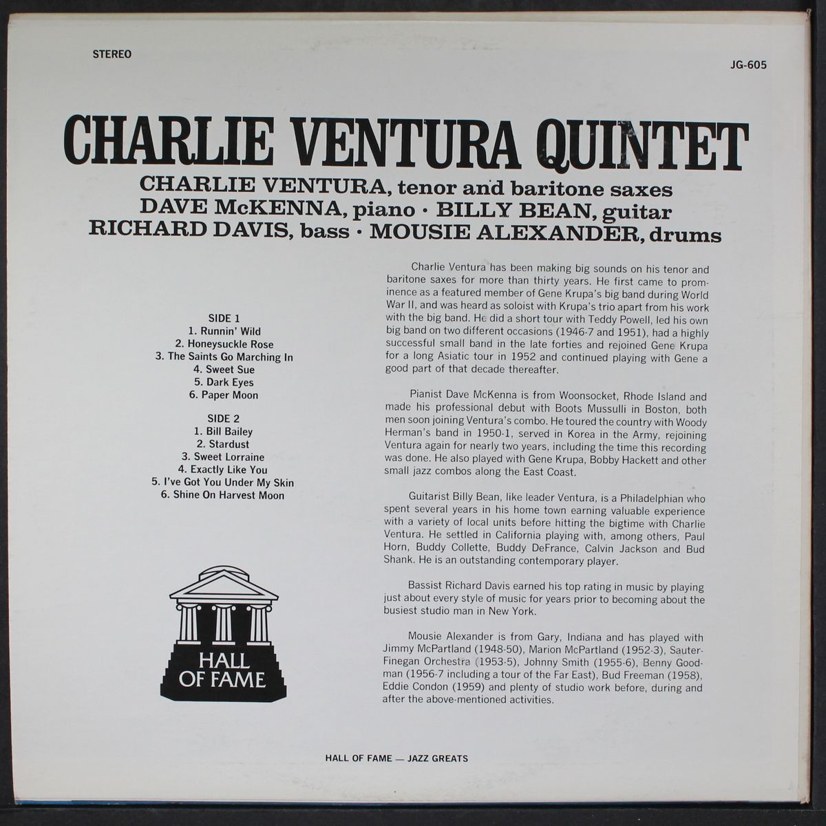 hall of fame by CHARLIE VENTURA