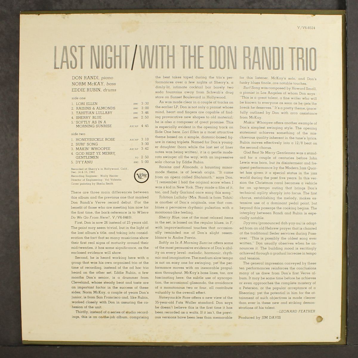 last night by DON RANDI TRIO