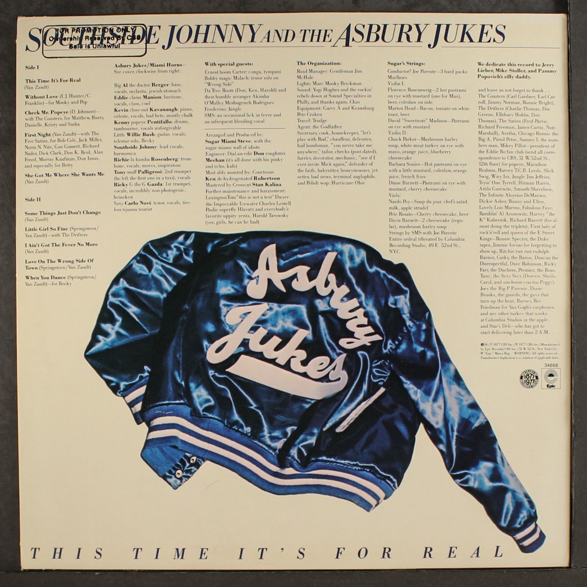 this time it's for real by SOUTHSIDE JOHNNY & ASBURY JUKES