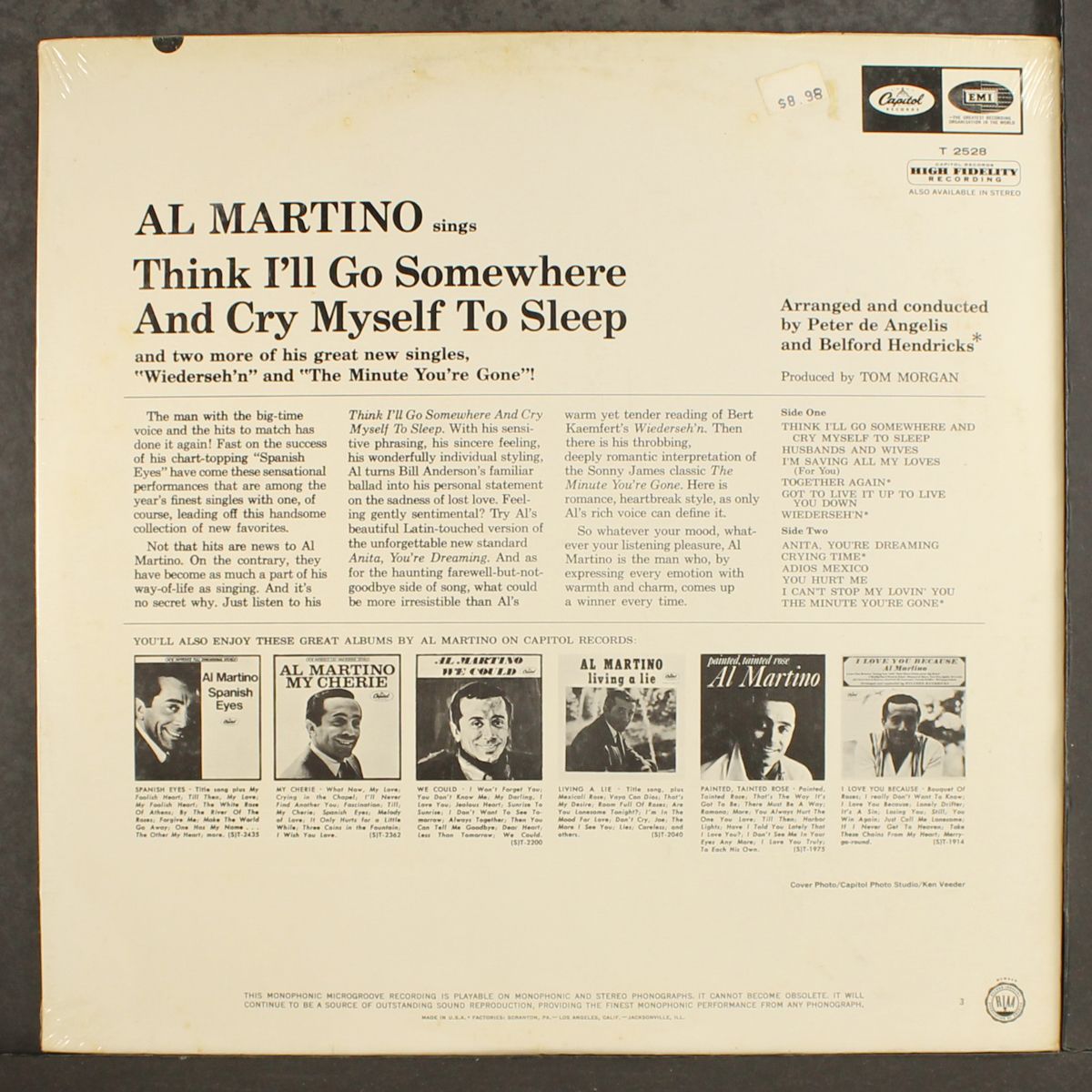 think i'll go somewhere and cry myself to sleep by AL MARTINO