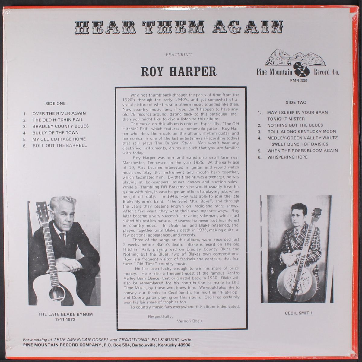 great ole country songs by ROY HARPER, BLAKE BYNUM, & CECIL SMITH