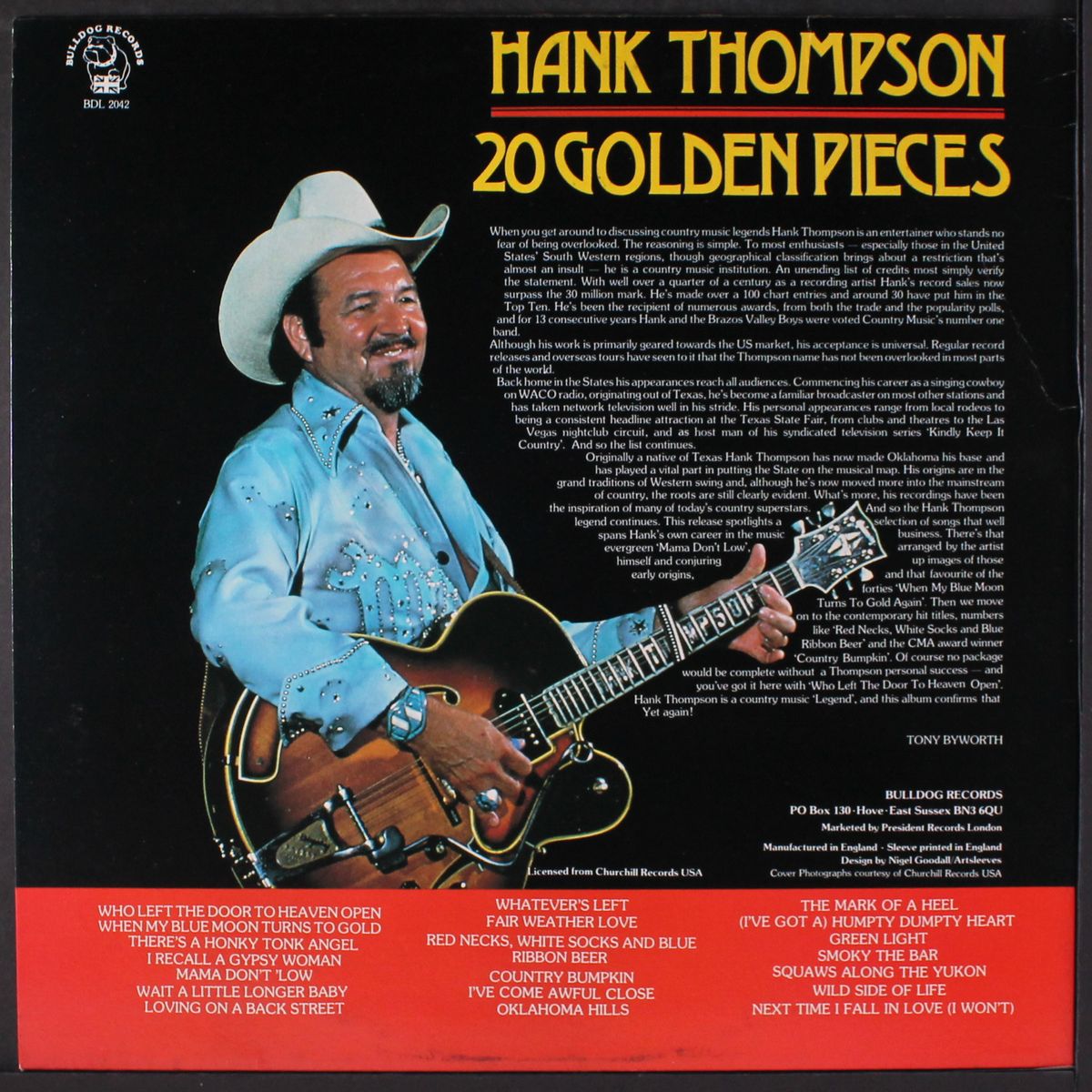 20 golden pieces by HANK THOMPSON
