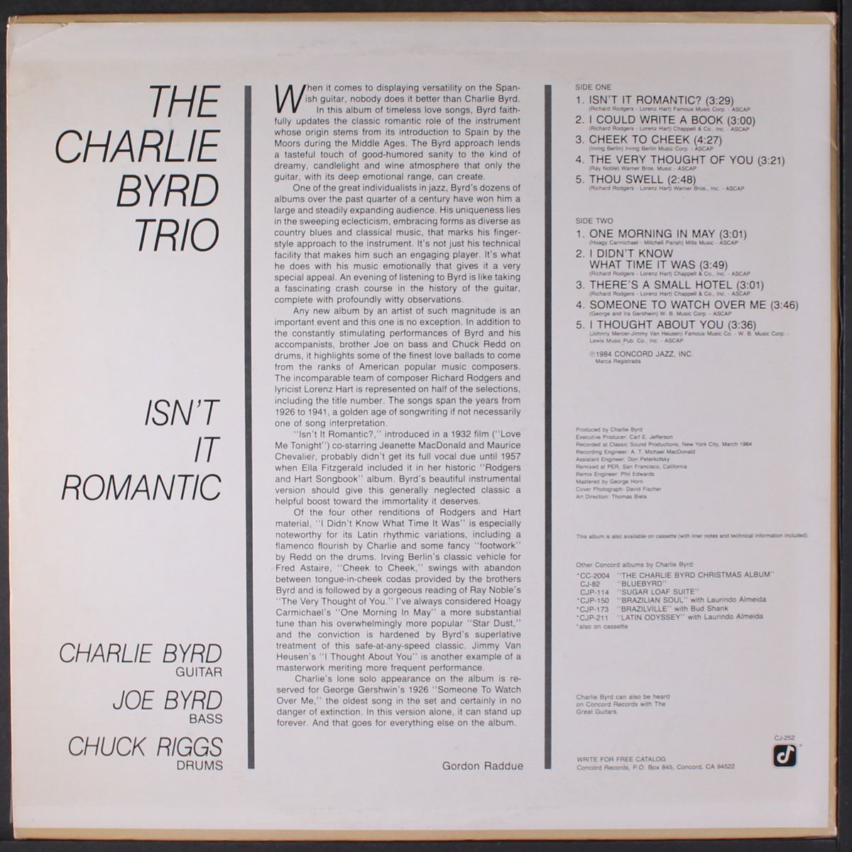 isn't it romantic by CHARLIE BYRD