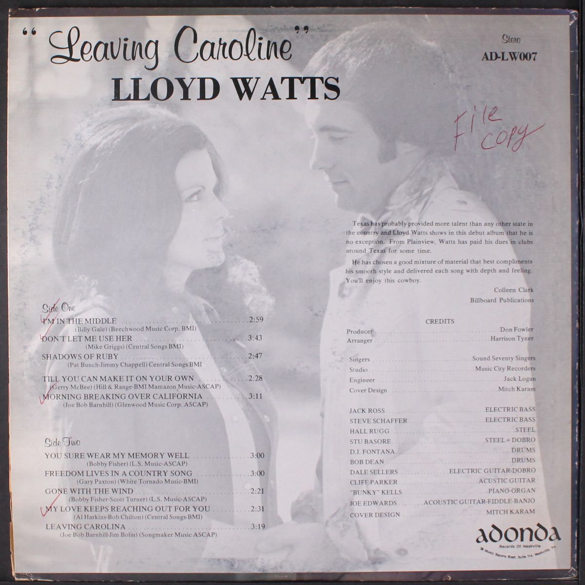 leaving caroline by LLOYD WATTS