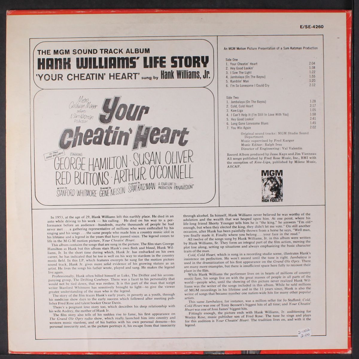your cheatin' heart (soundtrack) by HANK WILLIAMS, JR.