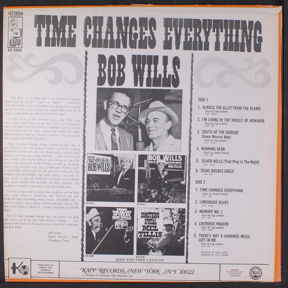 time changes everything by BOB WILLS