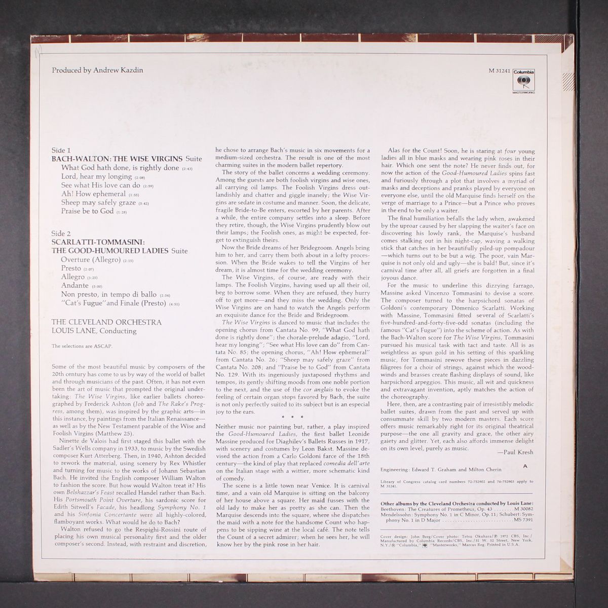 bach-walton: the wise virgins / scarlatti-tommasini: the good-humoured by LOUIS LANE