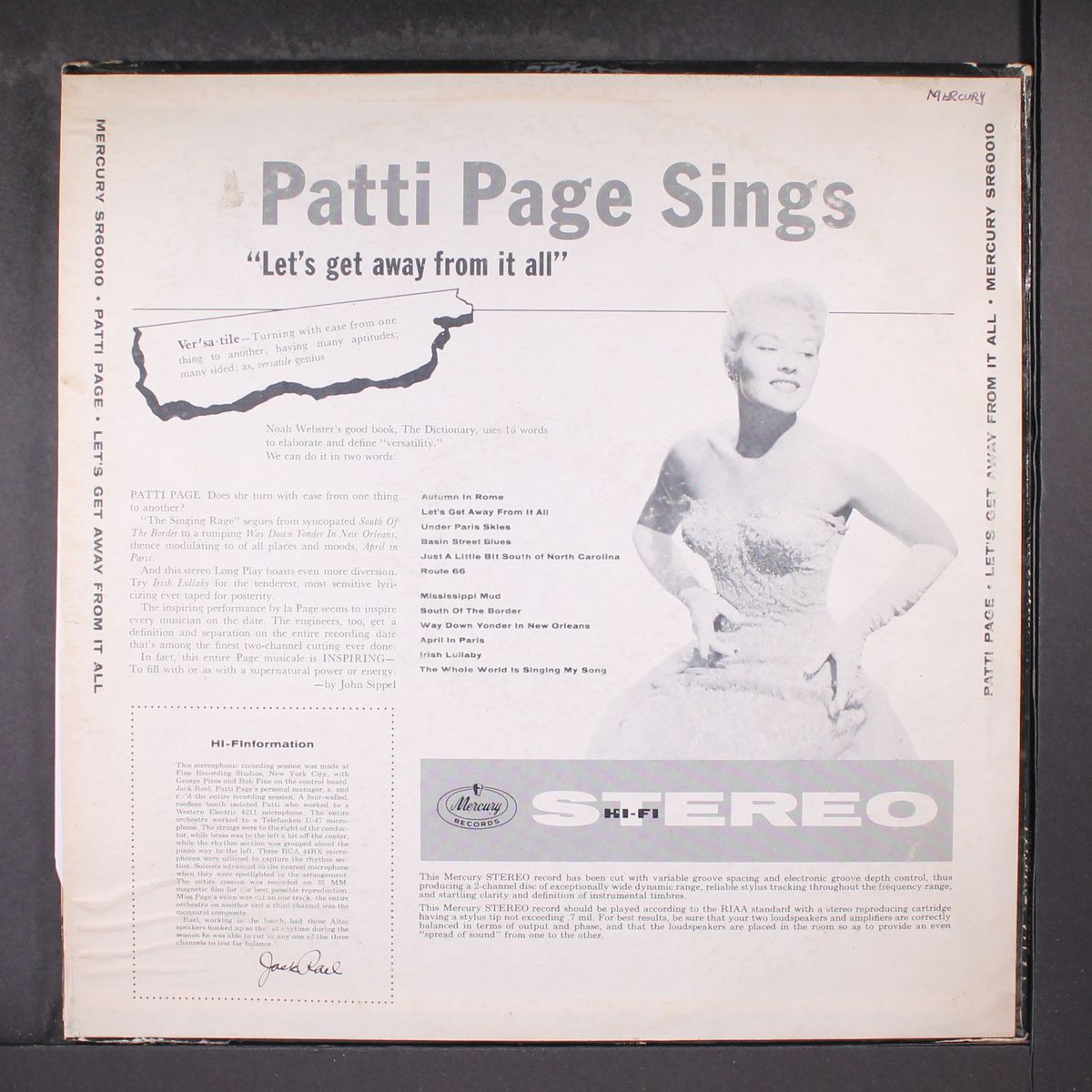 let's get away from it all by PATTI PAGE