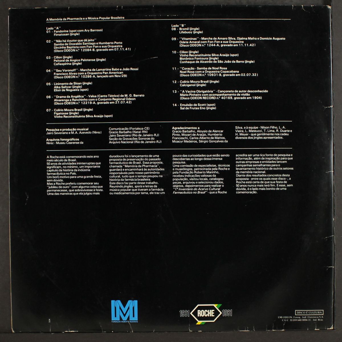 a memoria da pharmacia e a musica popular by VARIOUS