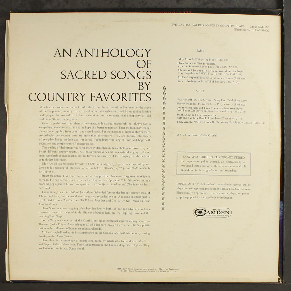 everlasting sacred songs by country stars by VARIOUS