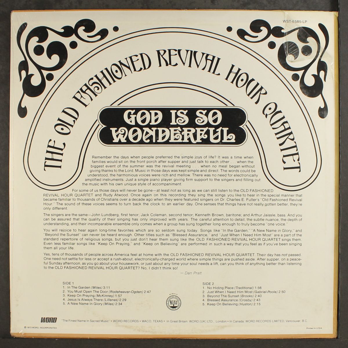 god is so wonderful by OLD FASHIONED REVIVAL HOUR QUARTET