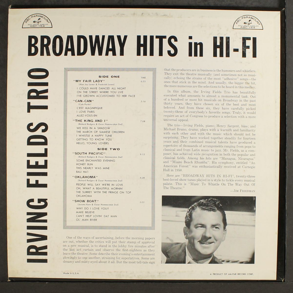 broadway hits in hi-fi by IRVING FIELDS