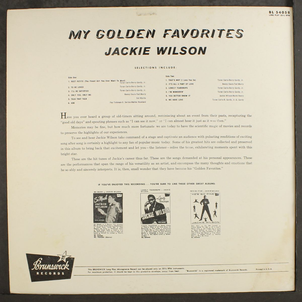my golden favorites by JACKIE WILSON