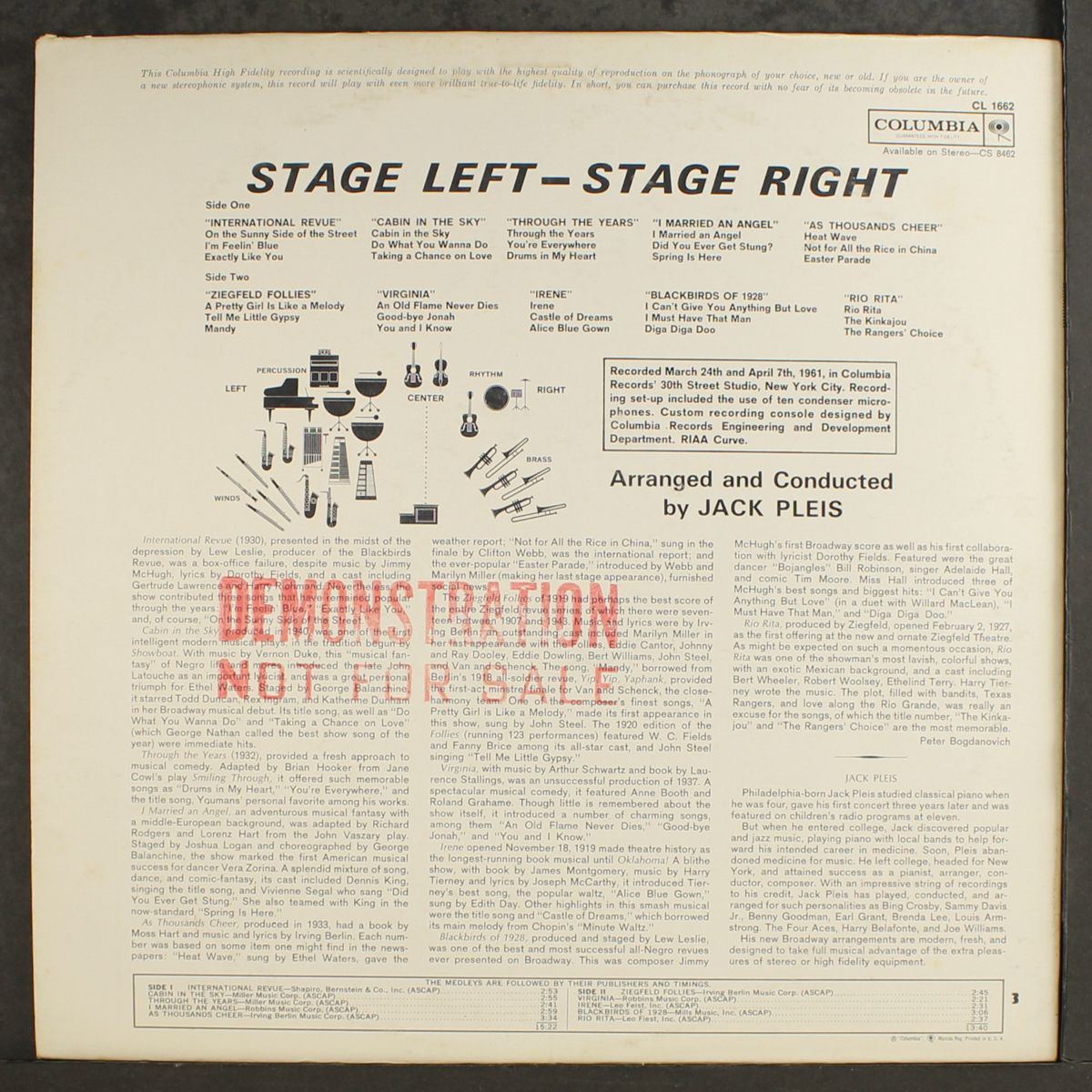 stage left, stage right by JACK PLEIS