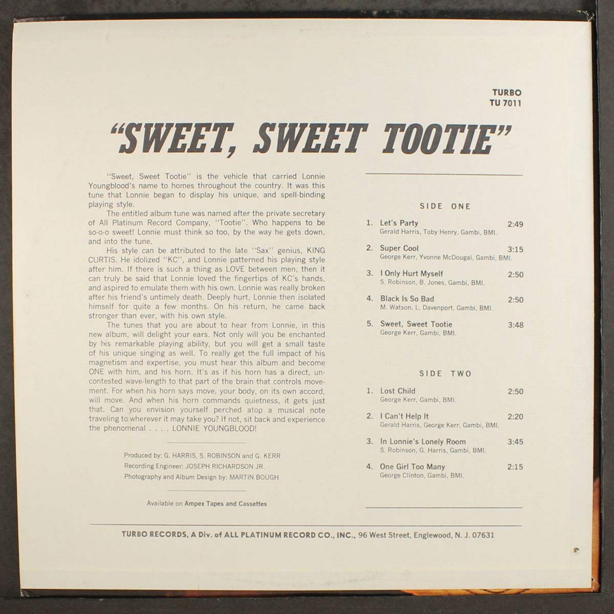 sweet, sweet tootie by LONNIE YOUNGBLOOD