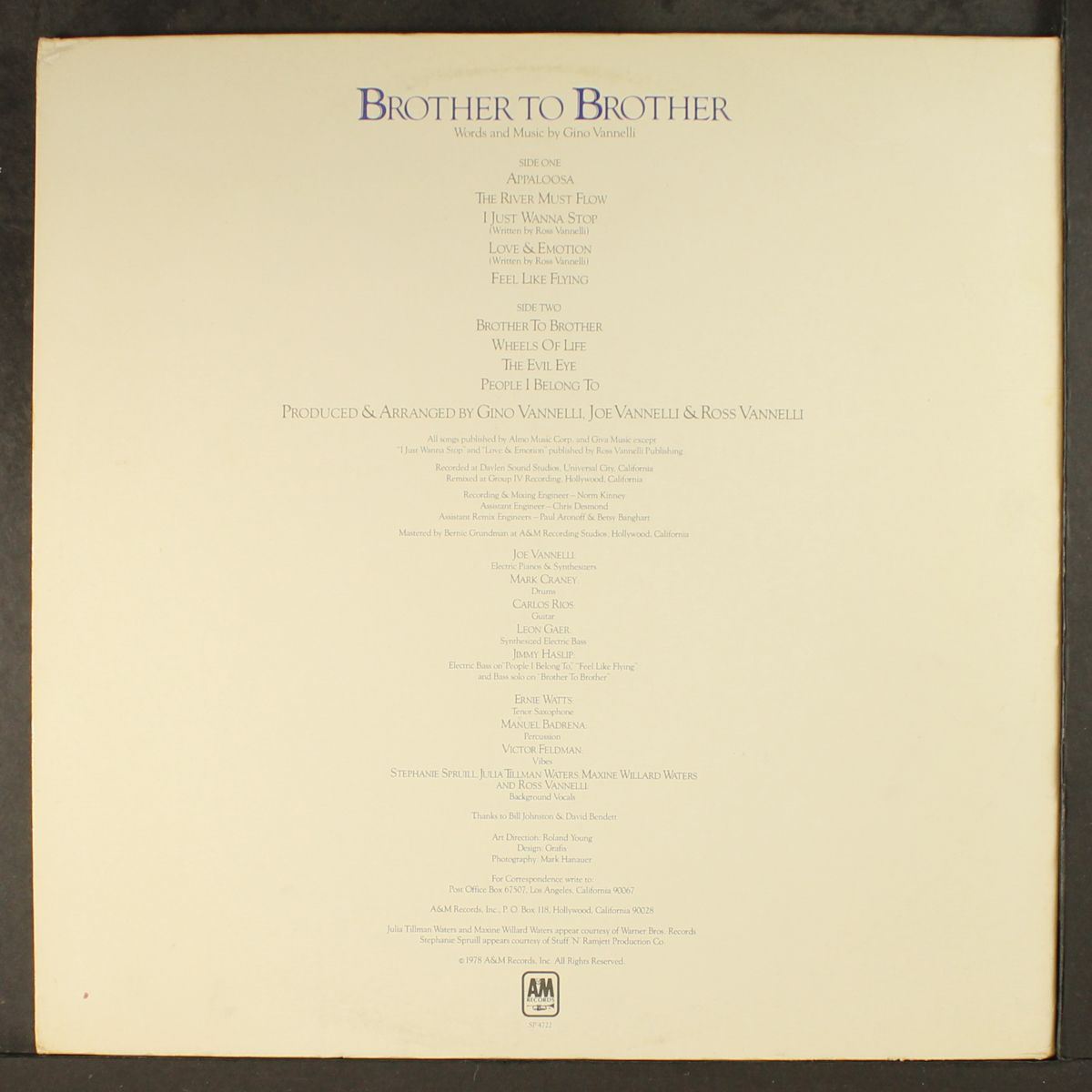 brother to brother by GINO VANNELLI