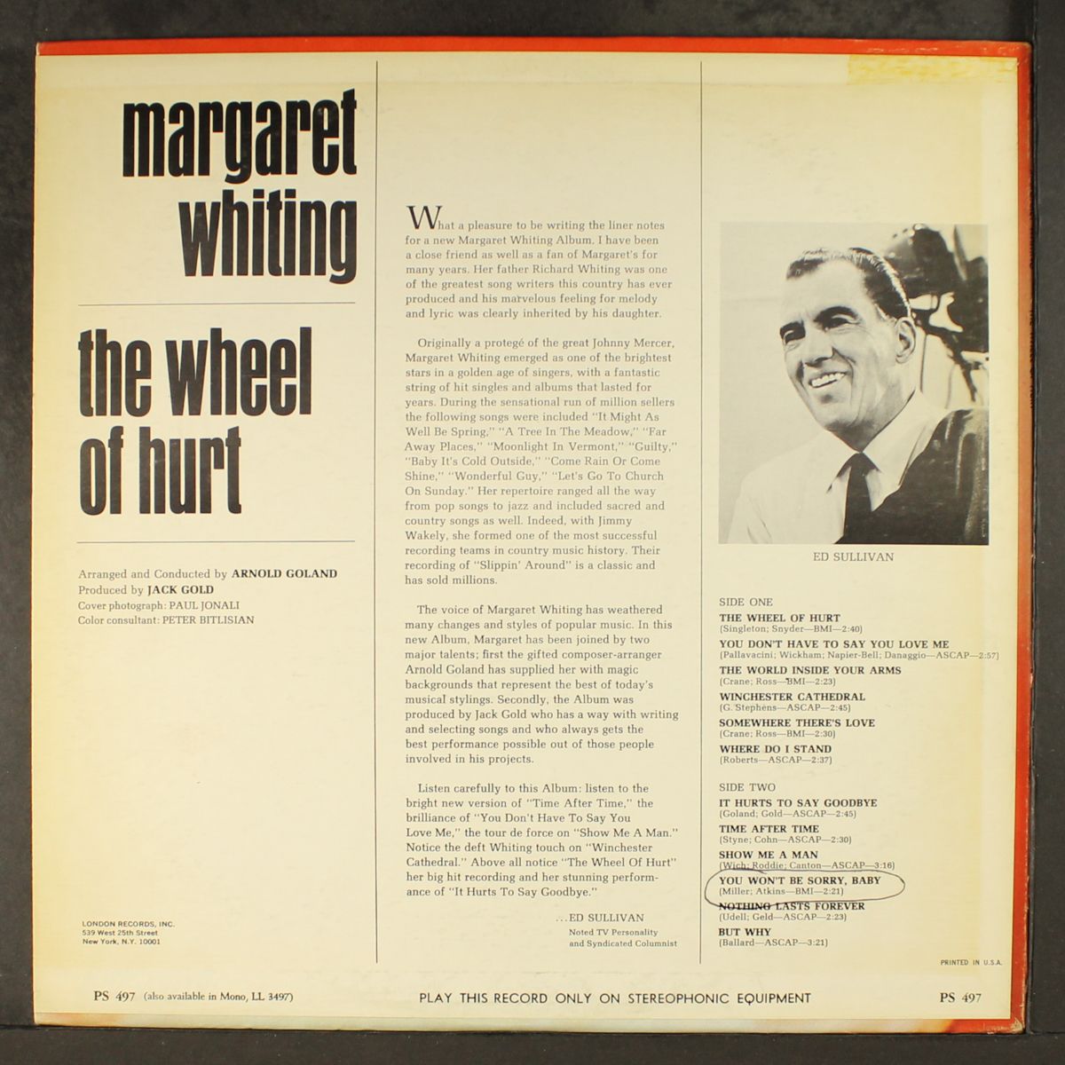 the wheel of hurt by MARGARET WHITING