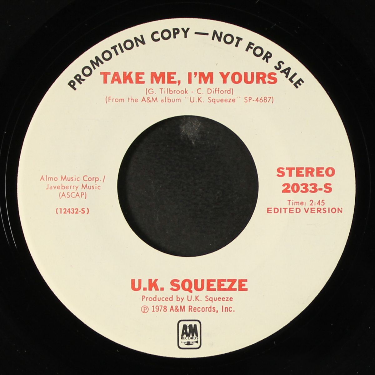 take me i'm yours / mono by U.K. SQUEEZE