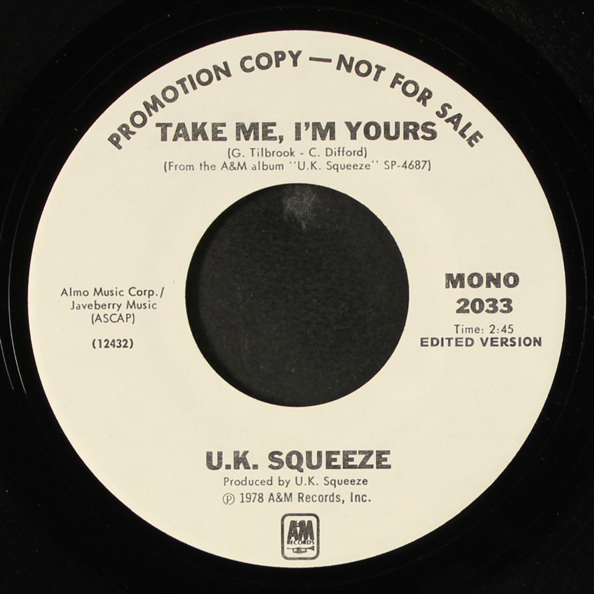 take me i'm yours / mono by U.K. SQUEEZE