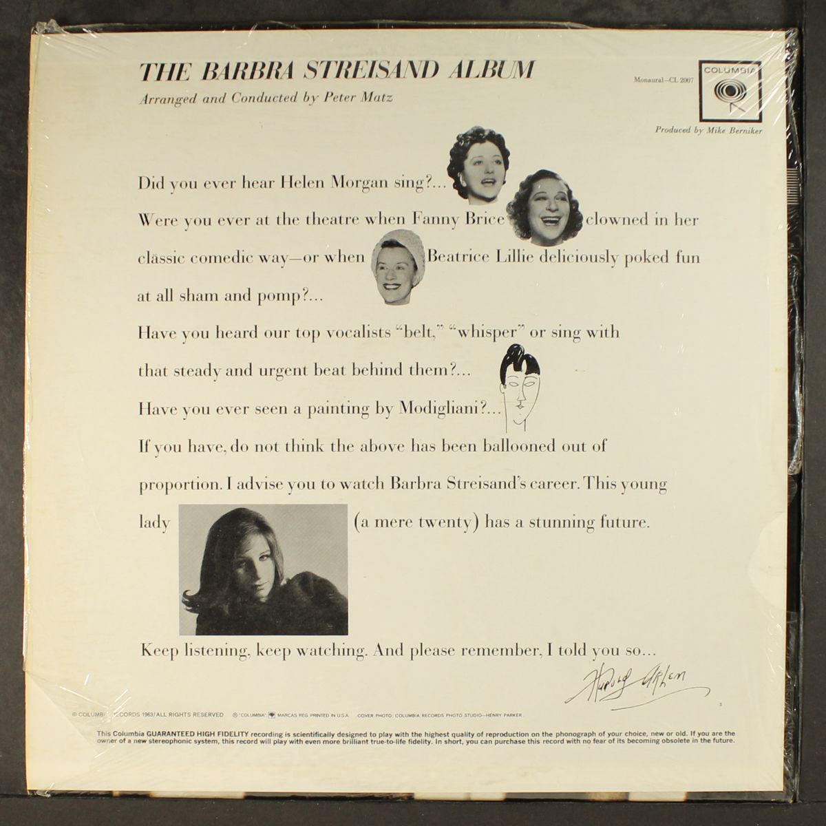 the album by BARBRA STREISAND