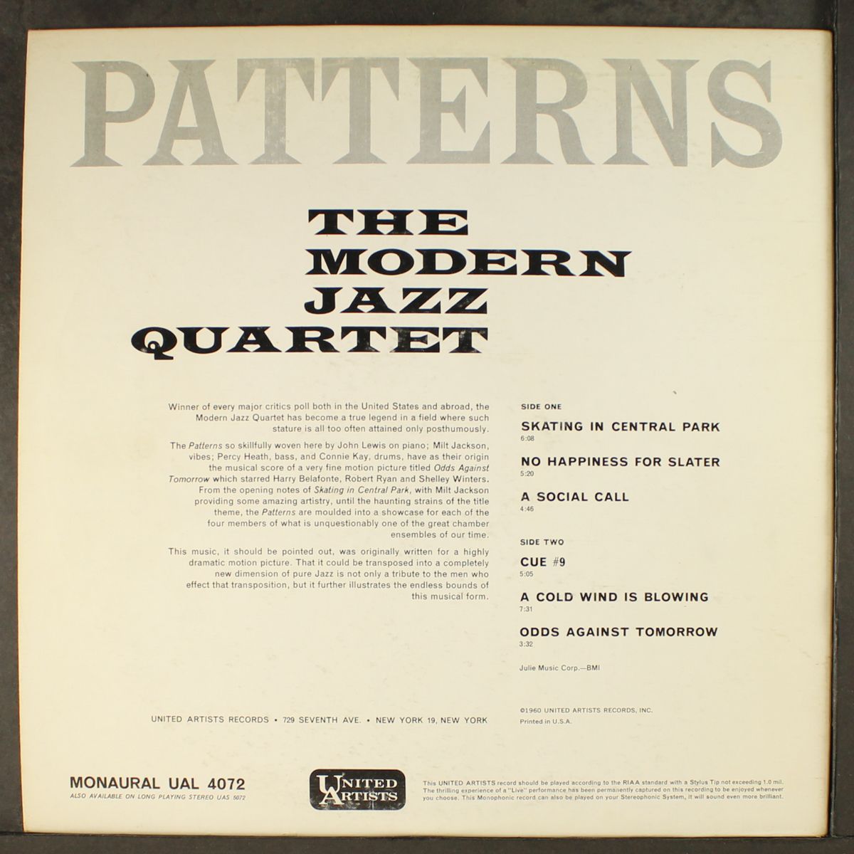 patterns by MODERN JAZZ QUARTET